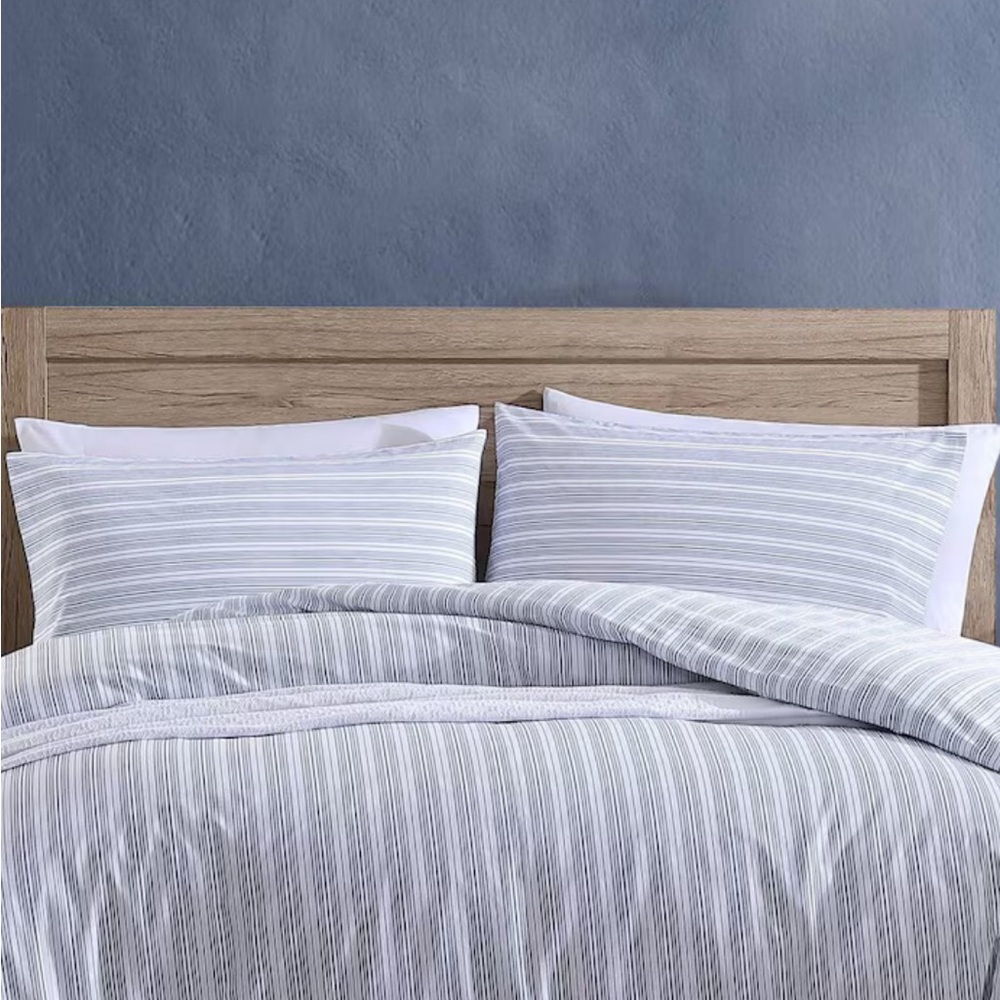 Twin Striped Blue & White Duvet Cover